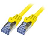 LAN кабел, S/FTP, cat. 6a, Cu, жълт, 0.5m, 26AWG