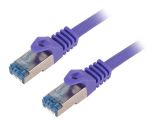 LAN кабел, S/FTP, cat. 6a, Cu, виолетов, 0.5m, 27AWG