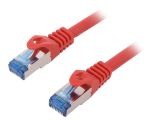 LAN кабел, S/FTP, cat. 6a, Cu, червен, 1.5m, 27AWG