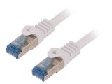 LAN кабел, S/FTP, cat. 6a, Cu, бял, 1m, 26AWG