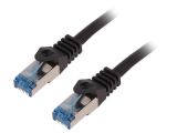 LAN кабел, S/FTP, cat. 6a, Cu, черен, 1m, 26AWG