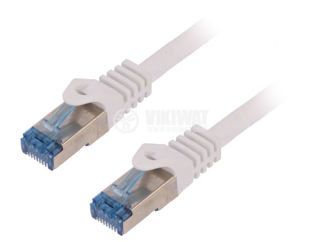 LAN кабел, S/FTP, cat. 6a, Cu, бял, 3m, 26AWG