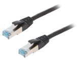 LAN кабел, S/FTP, cat. 6a, Cu, черен, 1m, 27AWG, IP20