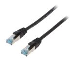 LAN кабел, S/FTP, cat. 6a, Cu, черен, 2m, 27AWG, IP20
