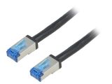 LAN кабел, S/FTP, cat. 6a, Cu, PE, черен, 1m, 26AWG