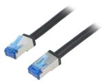LAN кабел, S/FTP, cat. 6a, Cu, PE, черен, 2m, 26AWG
