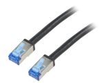 LAN кабел, S/FTP, cat. 6a, Cu, PE, черен, 3m, 26AWG