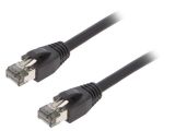 LAN кабел, S/FTP, Cat 8.1, Cu, черен, 0.5m, 26AWG