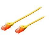 LAN кабел, U/UTP, cat. 5e, CCA, жълт, 1m, 26AWG