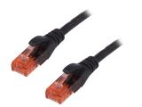 LAN кабел, U/UTP, cat. 6, CCA, черен, 0.5m, 26AWG