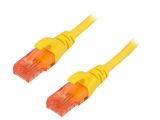 LAN кабел, U/UTP, cat. 6, CCA, жълт, 0.5m, 26AWG