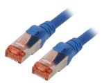 LAN кабел, S/FTP, cat. 6, Cu, син, 0.25m, 27AWG