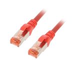 LAN кабел, S/FTP, cat. 6, Cu, червен, 0.25m, 27AWG