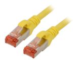 LAN кабел, S/FTP, cat. 6, Cu, жълт, 0.5m, 27AWG