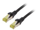 LAN кабел, S/FTP, cat. 6a, Cu, черен, 0.5m, 26AWG