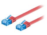 LAN кабел, U/UTP, cat. 6a, Cu, червен, 0.5m, 32AWG