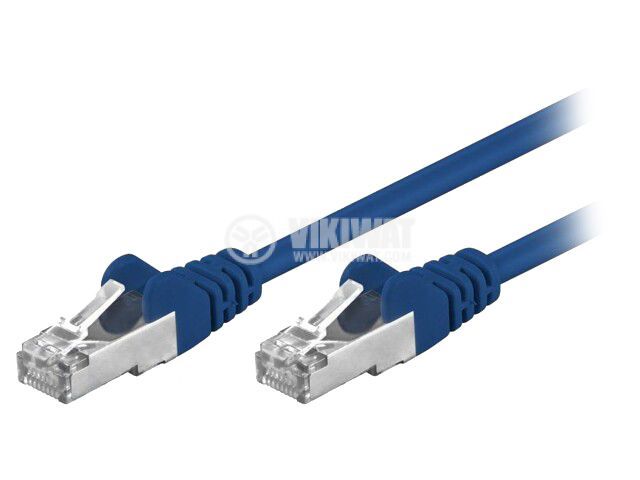 LAN кабел, F/UTP, cat. 5e, CCA, син, 0.5m, 26AWG