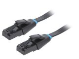 LAN кабел, U/UTP, cat. 6, OFC, черен, 0.5m, 32AWG