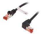 LAN кабел, S/FTP, cat. 6, Cu, черен, 0.5m, 28AWG