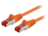 LAN кабел, S/FTP, cat. 6, CCA, оранжев, 0.25m, 27AWG