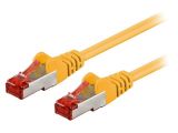 LAN кабел, S/FTP, cat. 6, CCA, жълт, 0.25m, 27AWG