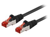 LAN кабел, S/FTP, cat. 6, CCA, черен, 0.5m, 27AWG