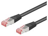 LAN кабел, S/FTP, cat. 6, Cu, черен, 0.25m, 28AWG