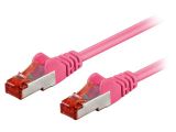 Patch cord, S/FTP, cat. 6, Cu, Pink, 0.25m, 28AWG