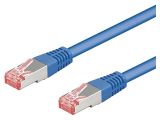 LAN кабел, S/FTP, cat. 6, Cu, син, 0.5m, 28AWG