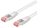 LAN кабел, S/FTP, cat. 6, Cu, бял, 1m, 28AWG