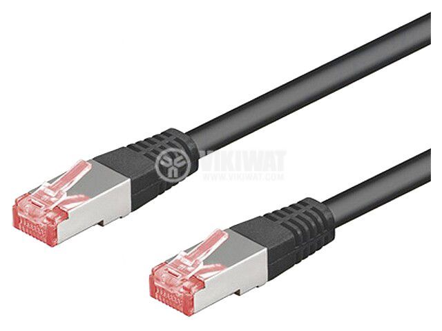 LAN кабел, S/FTP, cat. 6, Cu, черен, 5m, 28AWG