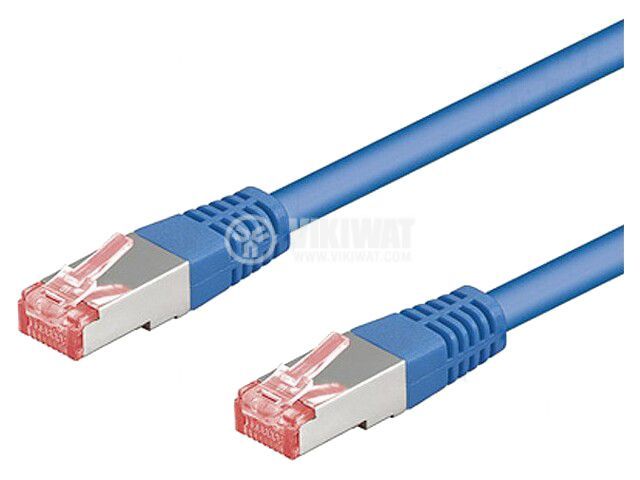 LAN кабел, S/FTP, cat. 6, Cu, син, 5m, 28AWG