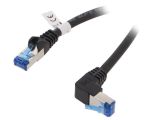 LAN кабел, S/FTP, cat. 6a, Cu, черен, 0.5m, 27AWG 124306