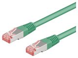 LAN кабел, S/FTP, cat. 6a, Cu, зелен, 0.25m, 27AWG