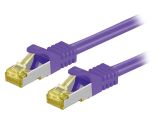 LAN кабел, S/FTP, cat. 6a, Cu, виолетов, 0.25m, 26AWG
