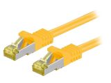 LAN кабел, S/FTP, cat. 6a, Cu, жълт, 0.25m, 26AWG