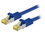 LAN кабел, S/FTP, cat. 6a, Cu, син, 0.5m, 26AWG
