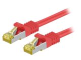 LAN кабел, S/FTP, cat. 6a, Cu, червен, 0.5m, 26AWG