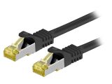 LAN кабел, S/FTP, cat. 6a, Cu, черен, 1.5m, 26AWG
