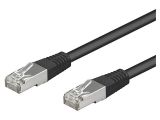 LAN кабел, SF/UTP, cat. 5e, CCA, черен, 0.25m, 26AWG