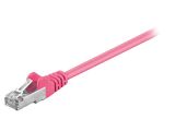 Patch cord, SF/UTP, cat. 5e, CCA, Pink, 0.25m, 26AWG