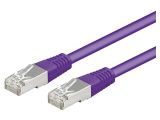 LAN кабел, SF/UTP, cat. 5e, CCA, виолетов, 0.25m, 26AWG