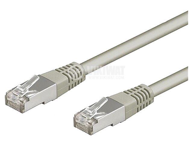 LAN кабел, SF/UTP, cat. 5e, CCA, сив, 0.5m, 26AWG