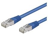 LAN кабел, SF/UTP, cat. 5e, CCA, син, 1m, 26AWG