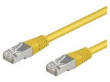 LAN кабел, SF/UTP, cat. 5e, CCA, жълт, 1m, 26AWG