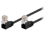 LAN кабел, U/UTP, cat. 5e, CCA, черен, 0.5m, 26AWG
