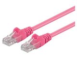 LAN кабел, U/UTP, cat. 5e, CCA, розов, 0.25m, 26AWG