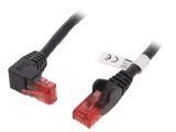LAN кабел, U/UTP, cat. 6, CCA, черен, 0.25m, 25AWG