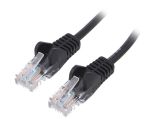 LAN кабел, U/UTP, cat. 6, CCA, черен, 0.25m, 24AWG