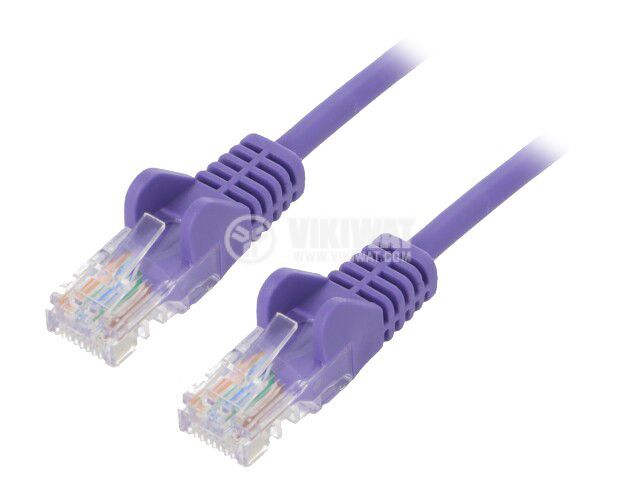 LAN кабел, U/UTP, cat. 6, CCA, виолетов, 0.25m, 24AWG